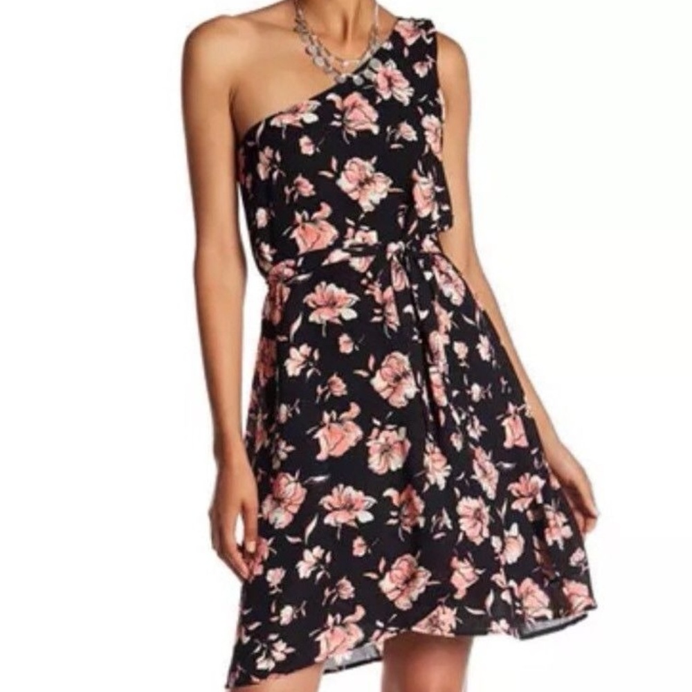 DR2 by Daniel Rainn One Shoulder Floral Dress
